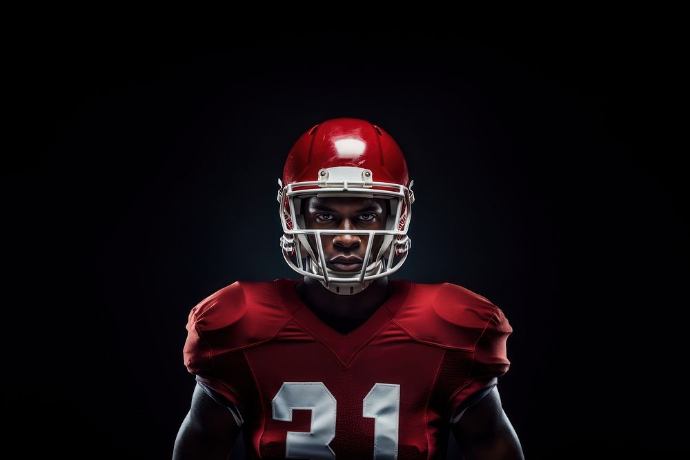American Football Player football helmet player. AI generated Image by rawpixel.