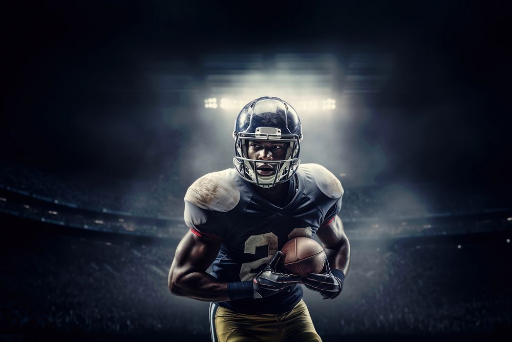 American Football Player football helmet player. AI generated Image by rawpixel.