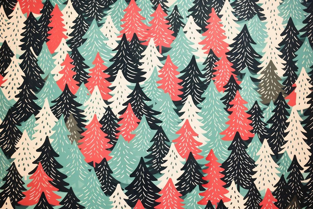 Christmas trees pattern backgrounds art christmas tree. AI generated Image by rawpixel.