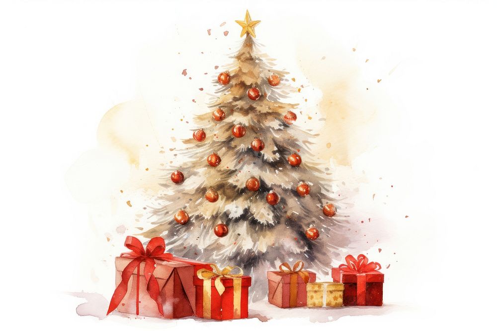 Big christmas tree plant gift box. AI generated Image by rawpixel.