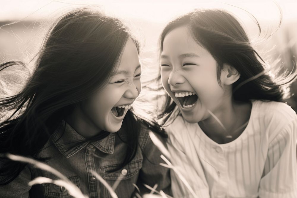 Laughing child togetherness friendship. AI generated Image by rawpixel.