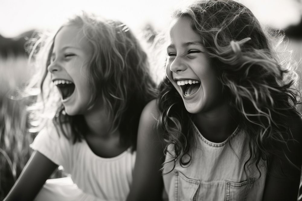 Laughing white black togetherness. AI generated Image by rawpixel.