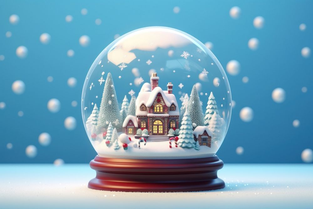 Glass snow globe christmas glass architecture. AI generated Image by rawpixel.