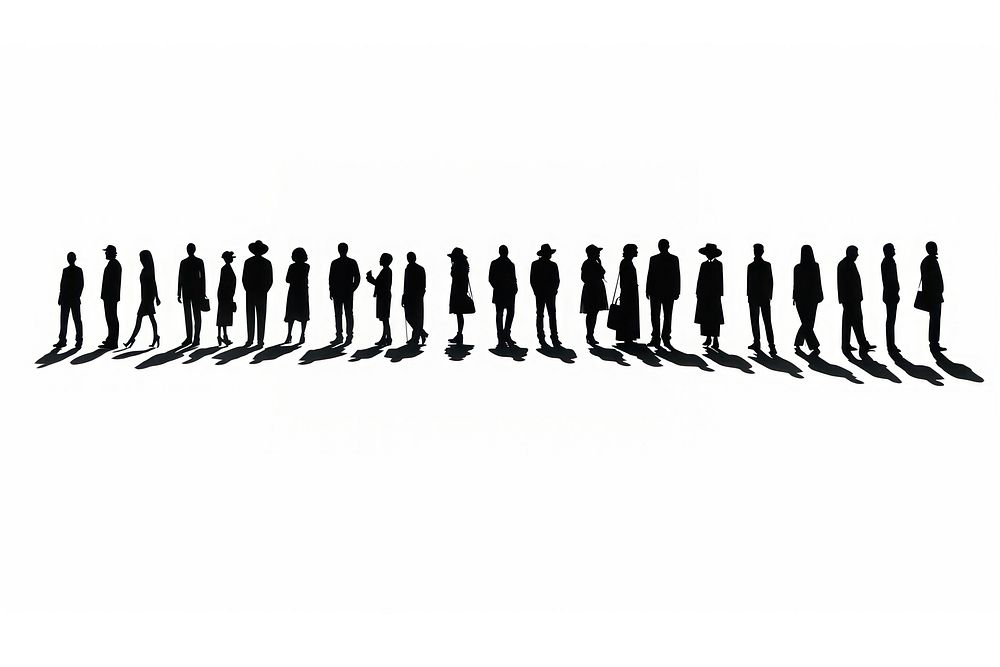 Silhouette people white background togetherness. AI generated Image by rawpixel.