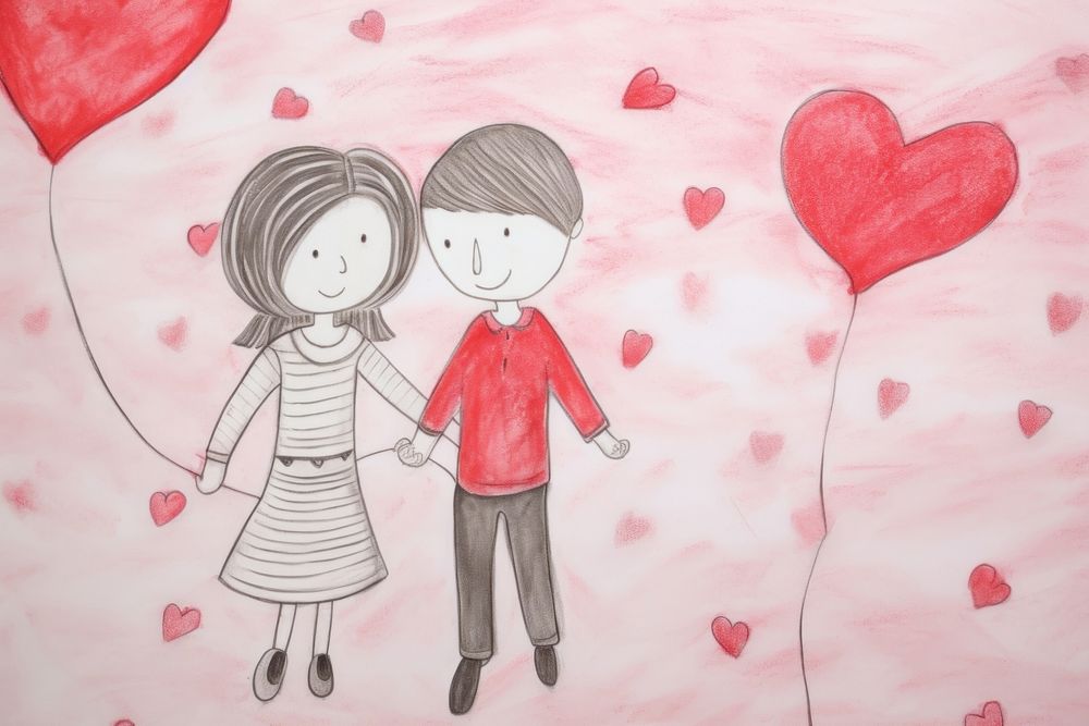 Drawing sketch valentine's day representation. AI generated Image by rawpixel.