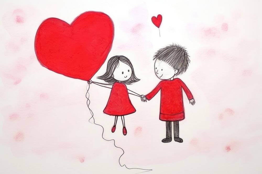 Drawing sketch valentine's day togetherness. AI generated Image by rawpixel.