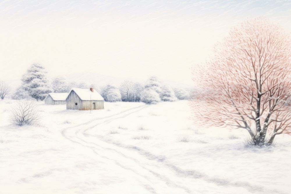 Christmas snow architecture landscape. AI generated Image by rawpixel.