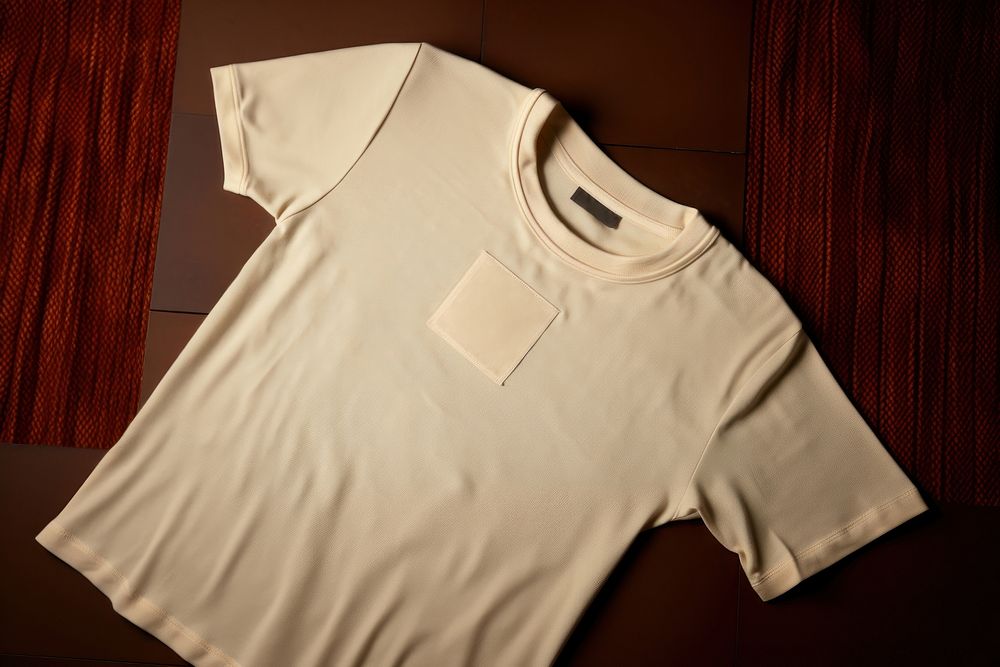 Beige graphic tee t-shirt sleeve undershirt. AI generated Image by rawpixel.