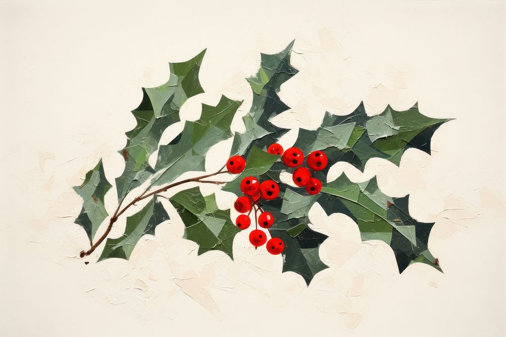 Holly plant paper leaf. AI generated Image by rawpixel.