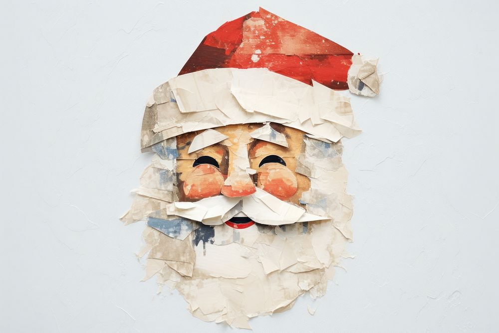 Santa art collage paper. AI generated Image by rawpixel.