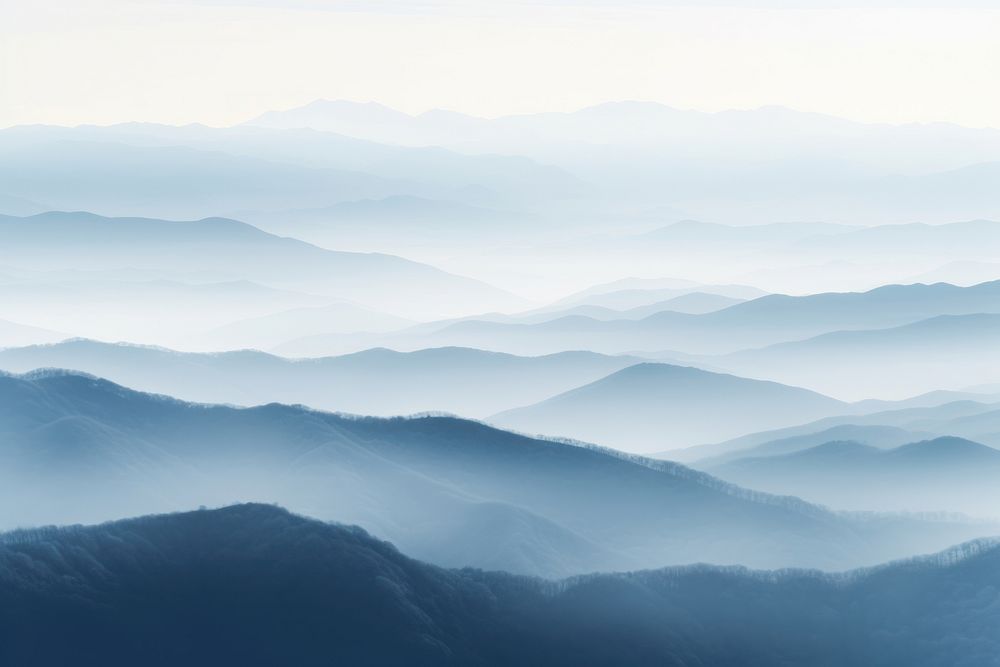 Foggy landscape mountain outdoors nature. AI generated Image by rawpixel.