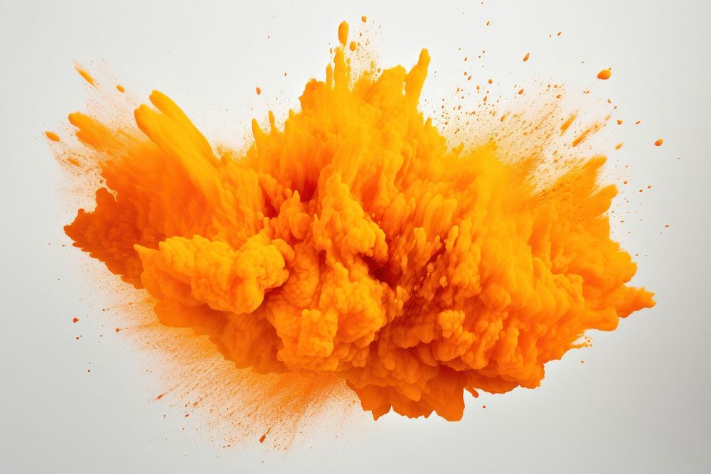 Powder white background orange color splattered. AI generated Image by rawpixel.
