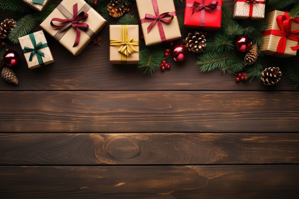 Christmas backgrounds ribbon gift. AI generated Image by rawpixel.