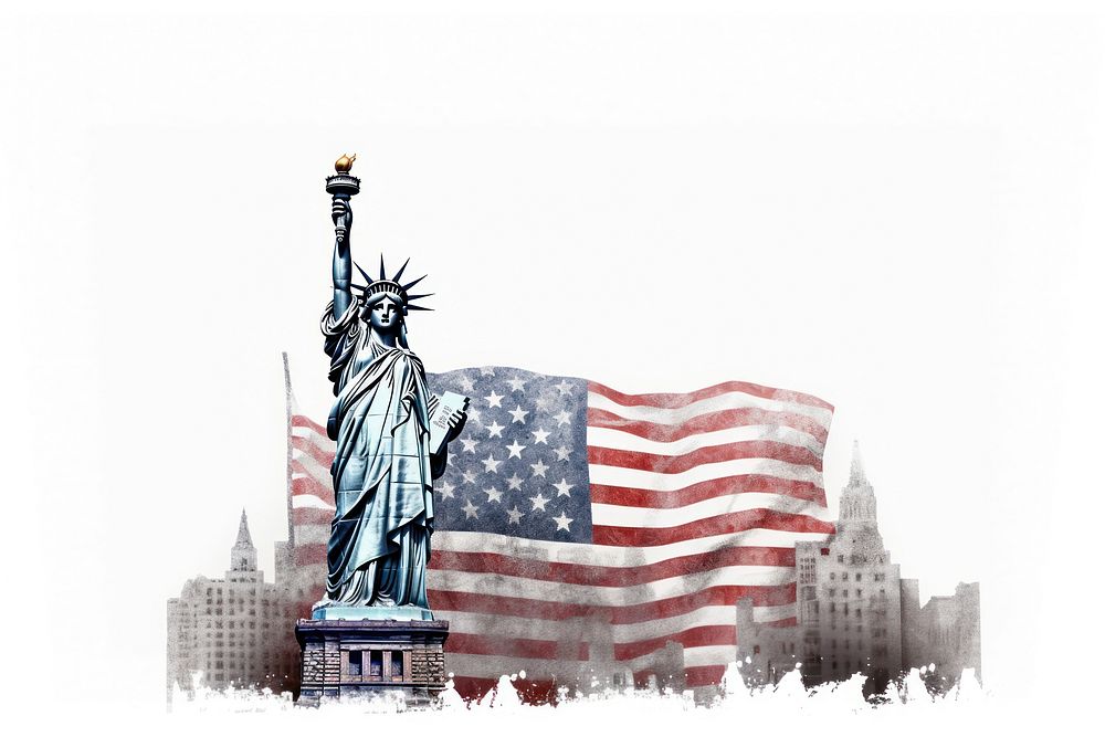America landmark flag city. AI generated Image by rawpixel.
