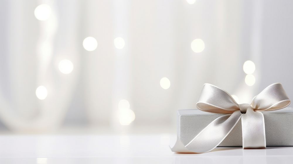 Christmas ribbon white gift. AI generated Image by rawpixel.