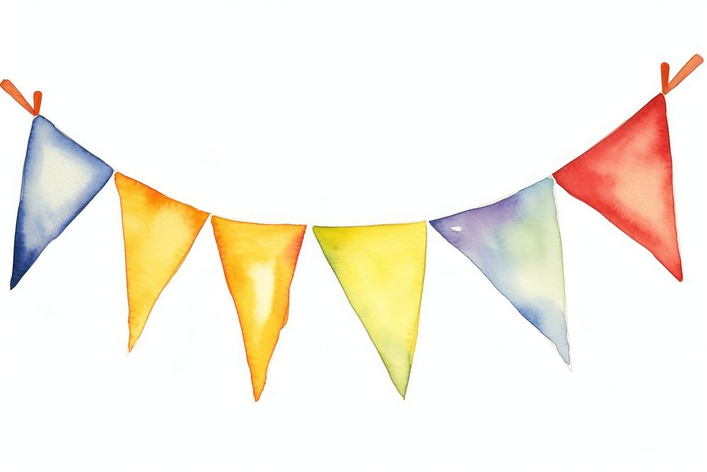 Bunting pennant white background clothesline celebration. AI generated Image by rawpixel.