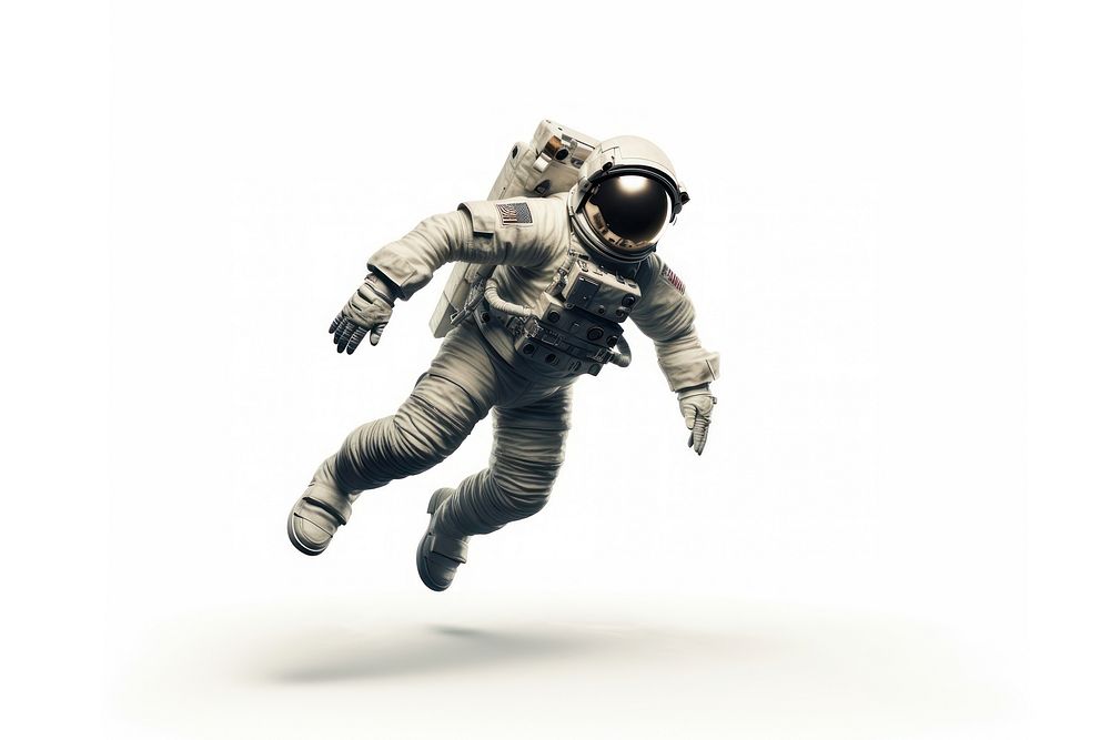 Astronaut white background clothing footwear. AI generated Image by rawpixel.