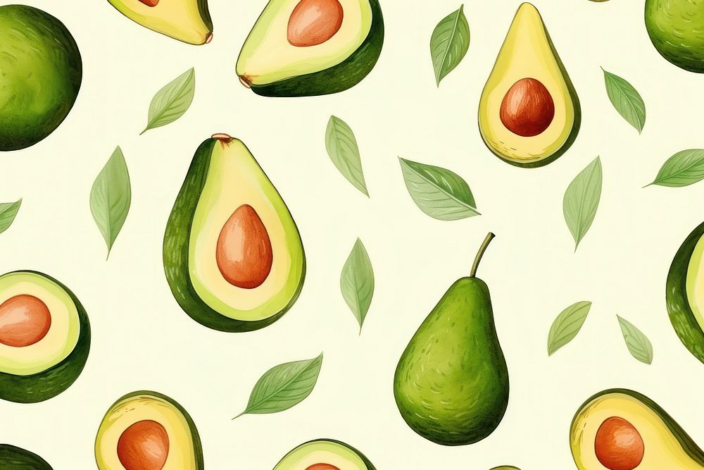 Avocado backgrounds pattern fruit. AI generated Image by rawpixel.