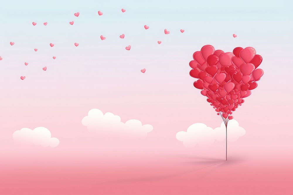 Valentine day background balloon tranquility celebration. AI generated Image by rawpixel.