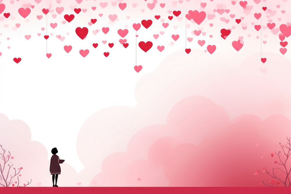 Valentine day background backgrounds silhouette standing. AI generated Image by rawpixel.