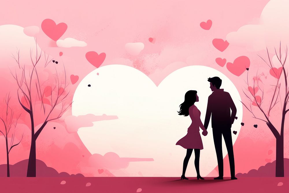 Valentine day background kissing adult togetherness. AI generated Image by rawpixel.