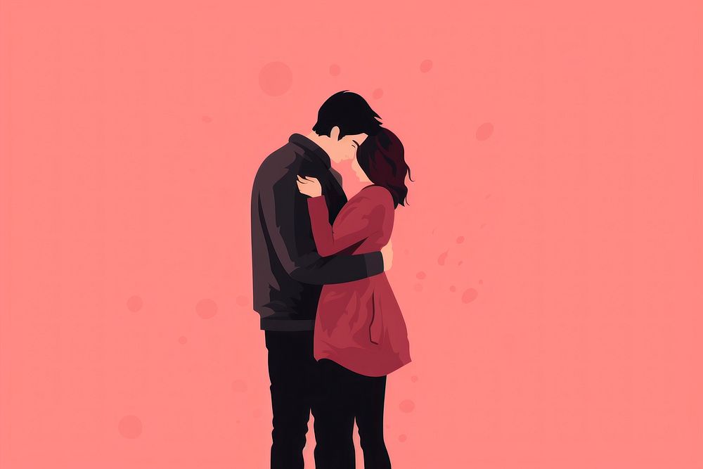 Kissing adult hug affectionate. AI generated Image by rawpixel.