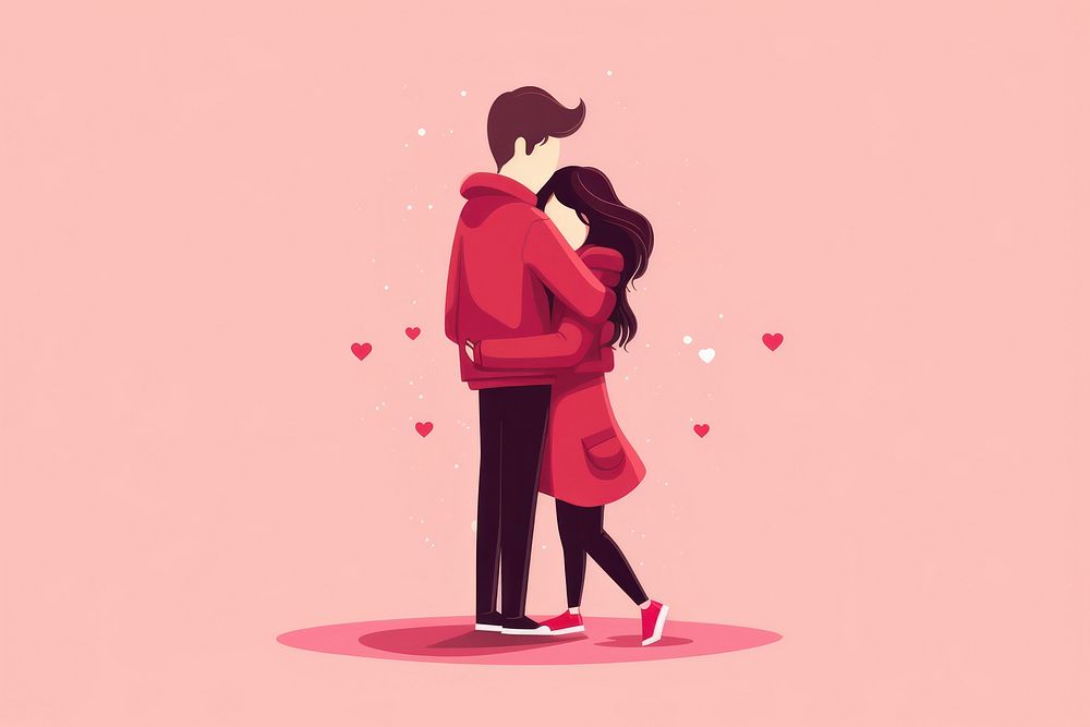Hugging adult affectionate togetherness. AI generated Image by rawpixel.