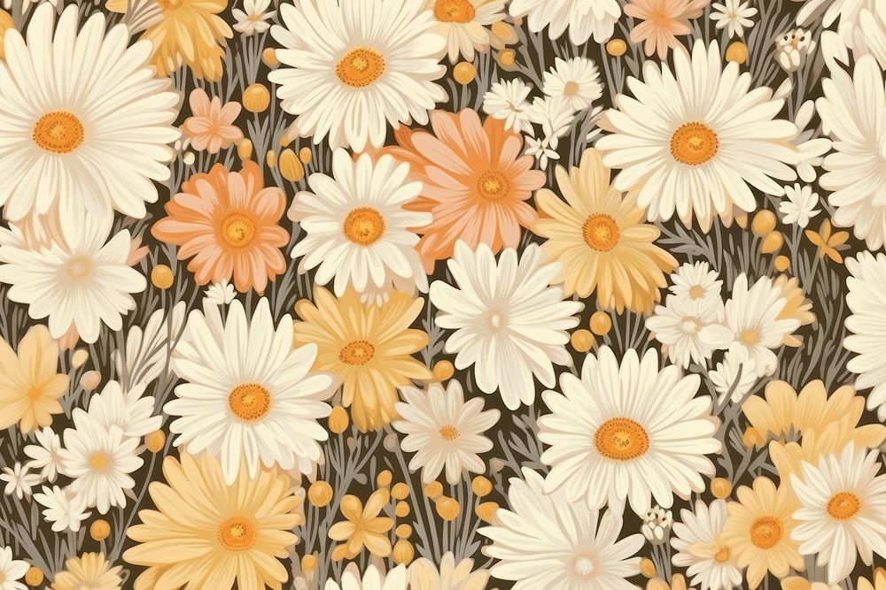Daisies pattern wallpaper flower. AI generated Image by rawpixel.