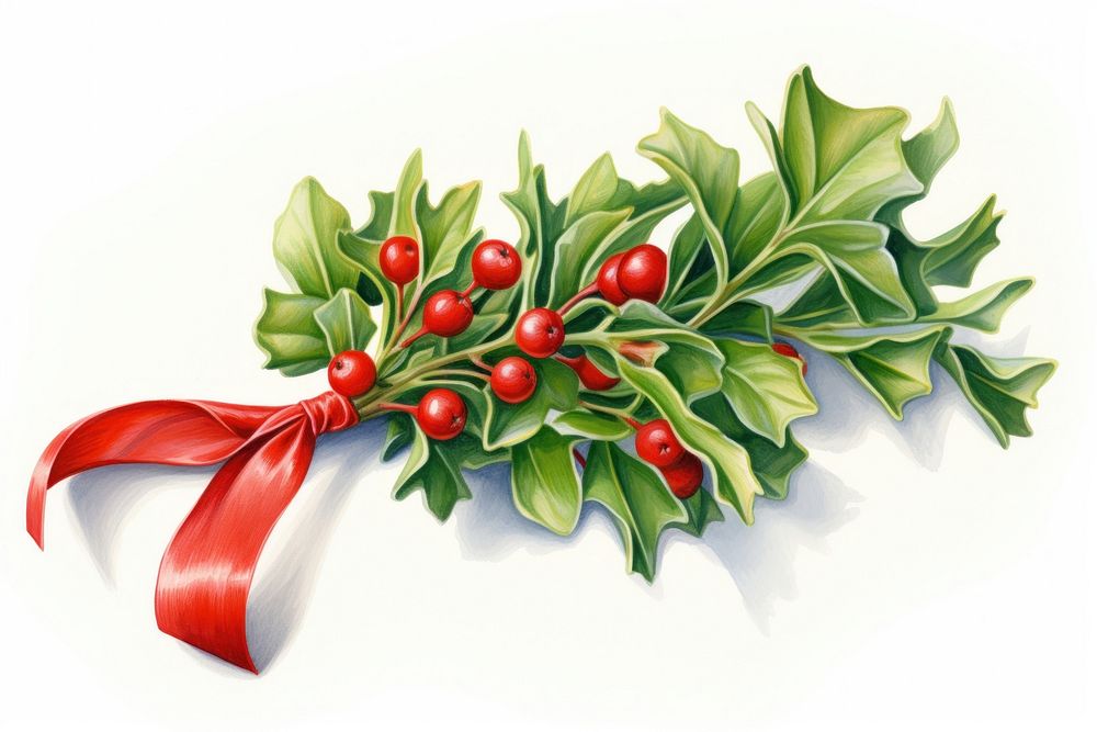 Mistletoe ribbon paper plant. AI generated Image by rawpixel.