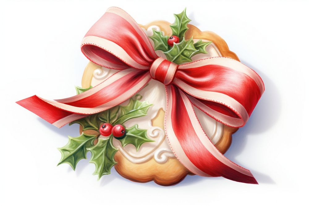 Christmas cookie ribbon paper food. AI generated Image by rawpixel.