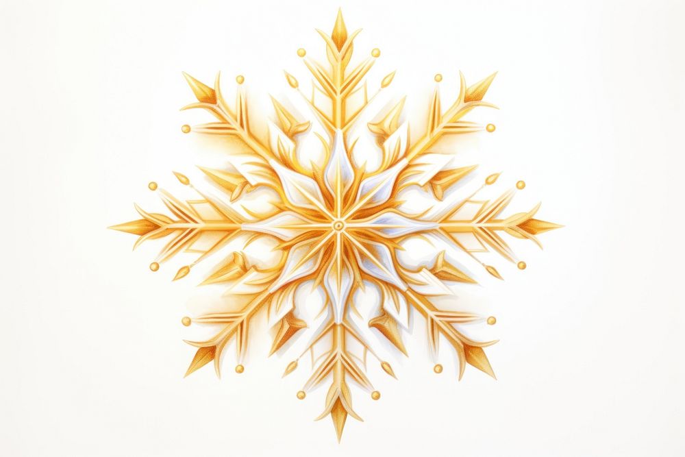 Golden snowflake pattern white celebration. AI generated Image by rawpixel.