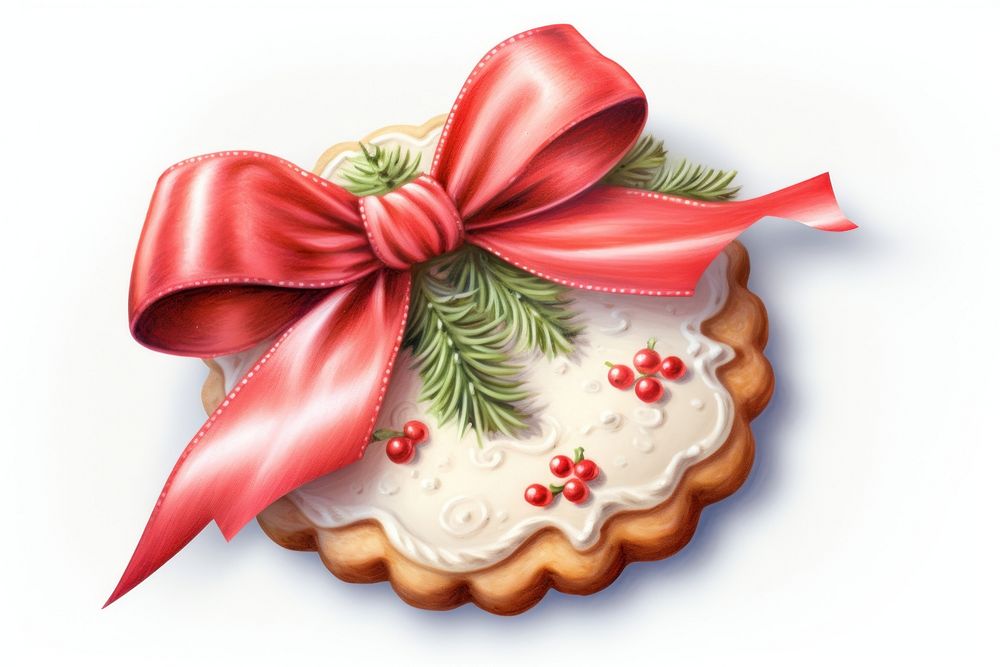 Christmas cookie dessert ribbon icing. AI generated Image by rawpixel.