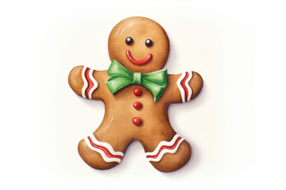Gingerbread man christmas dessert cookie. AI generated Image by rawpixel.