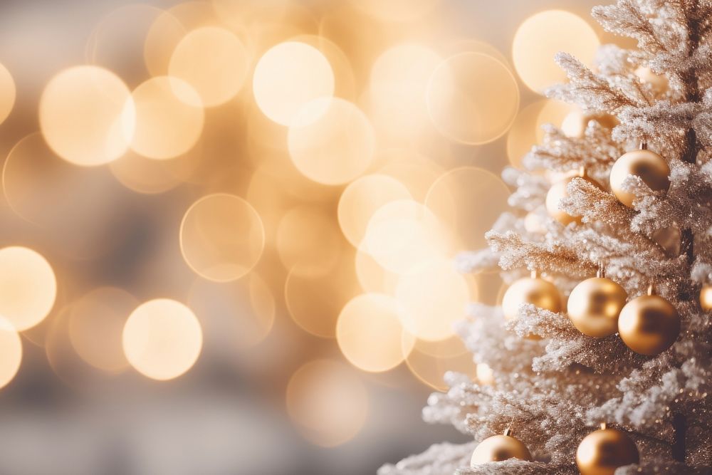 Christmas tree backgrounds gold illuminated. AI generated Image by rawpixel.