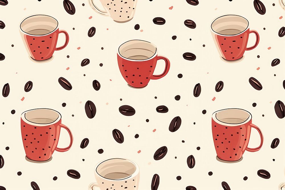 Coffee cup pattern drink mug. AI generated Image by rawpixel.