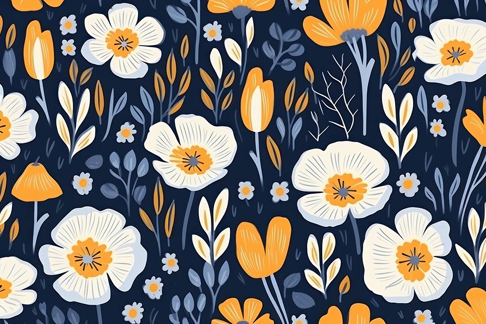 Wildflower pattern plant backgrounds. AI generated Image by rawpixel.