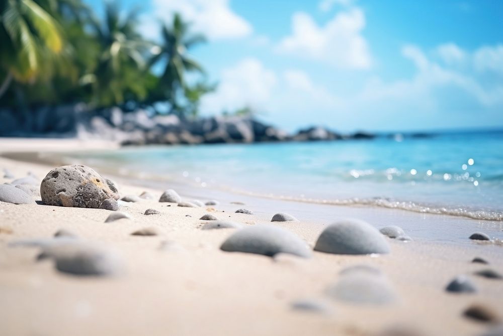 Tropical beach rock outdoors nature Premium Photo rawpixel