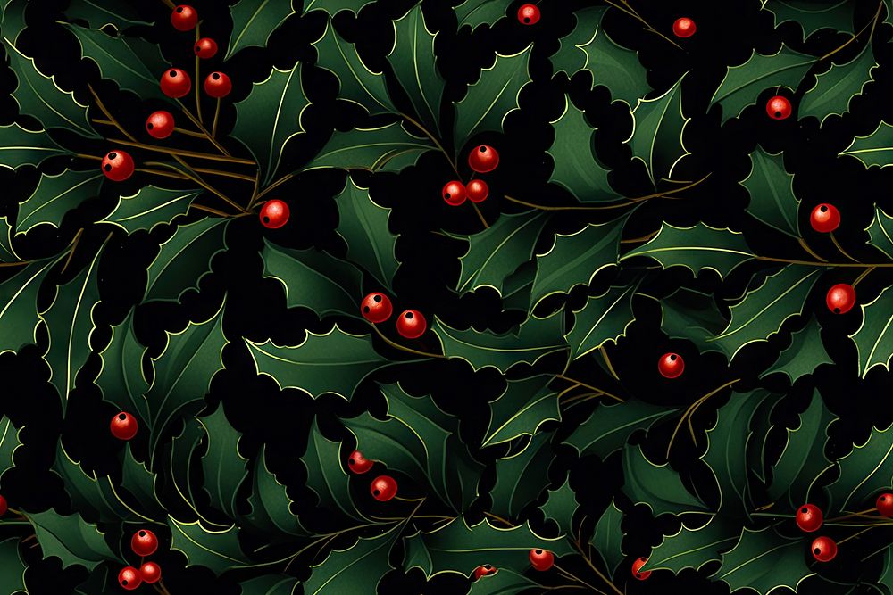 Pattern holly plant leaf. AI generated Image by rawpixel.