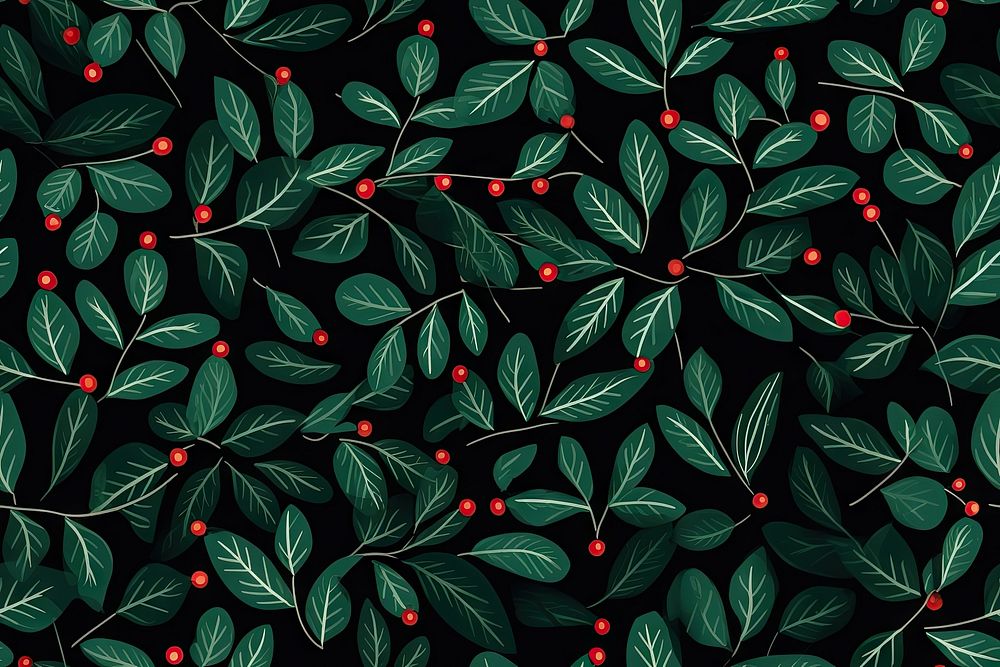 Pattern plant holly green. AI generated Image by rawpixel.