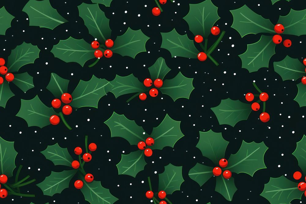 Holly leaves pattern christmas plant leaf. AI generated Image by rawpixel.