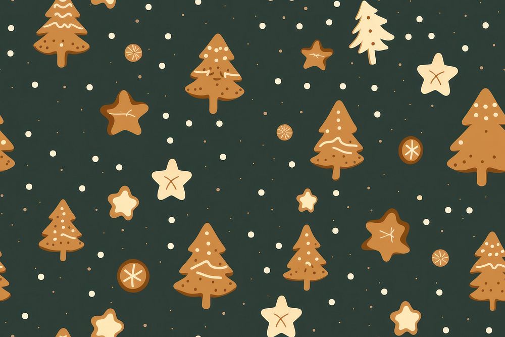 Winter cookie christmas gingerbread pattern. AI generated Image by rawpixel.