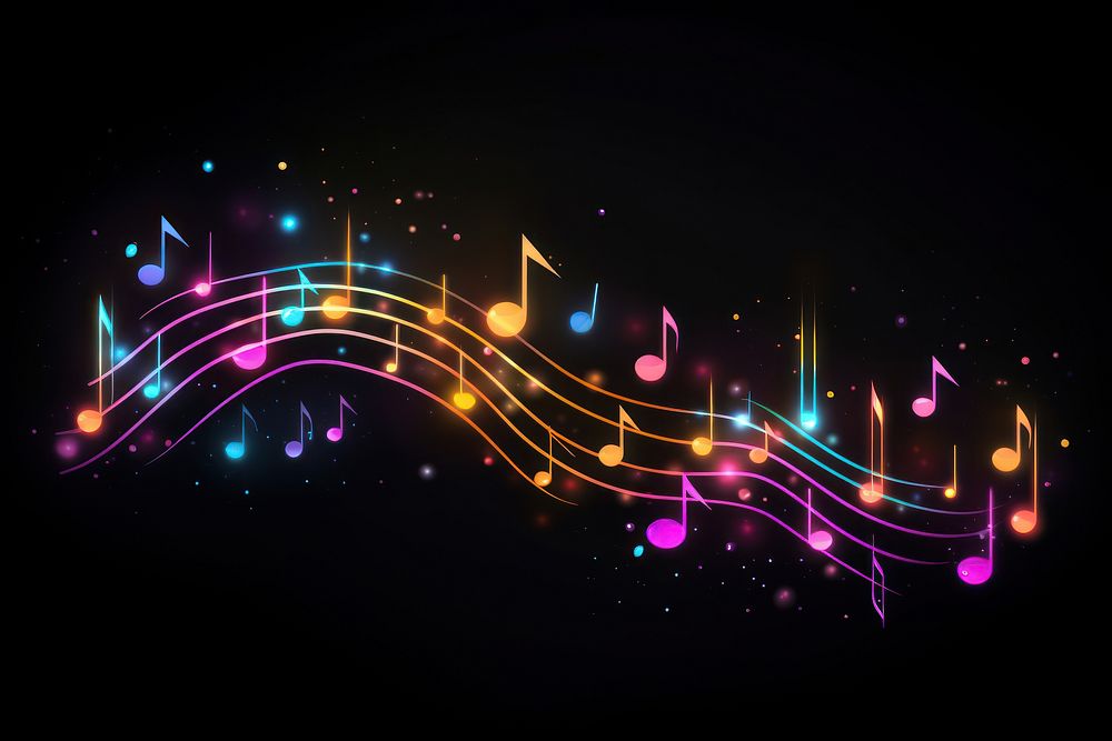 Music notes backgrounds light night. AI generated Image by rawpixel.