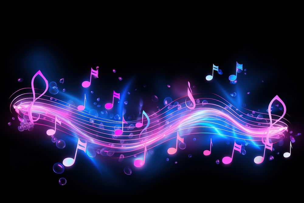 Music notes backgrounds purple light. AI generated Image by rawpixel.