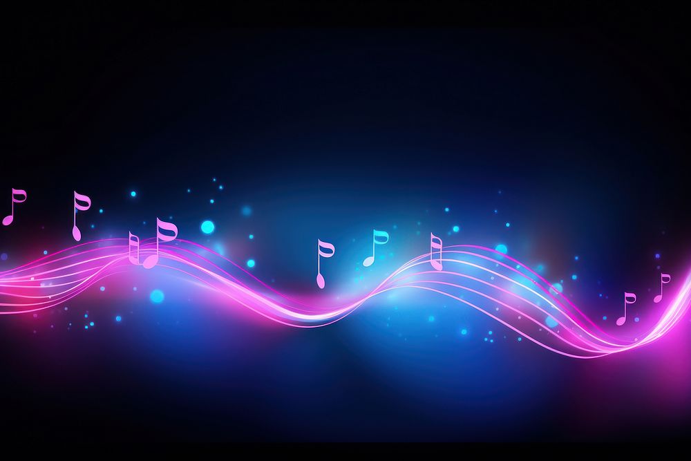 Music notes light line blue. AI generated Image by rawpixel.