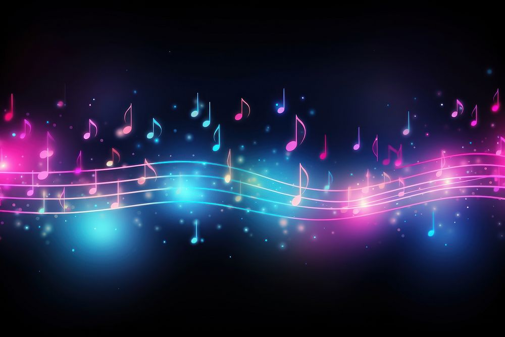 Music notes backgrounds purple light. AI generated Image by rawpixel.
