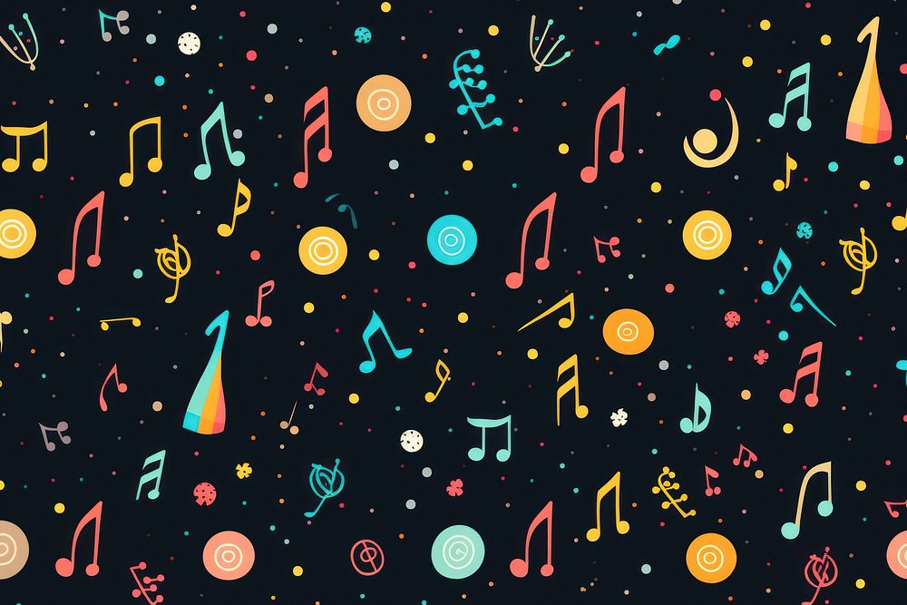Music notes backgrounds confetti pattern. AI generated Image by rawpixel.