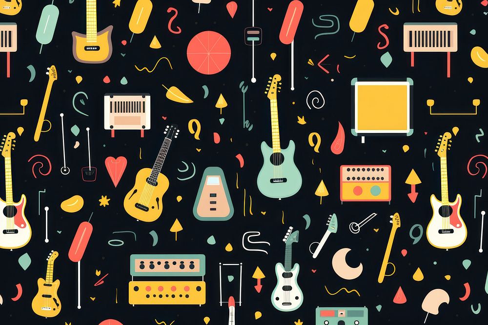 Music backgrounds pattern guitar. AI generated Image by rawpixel.