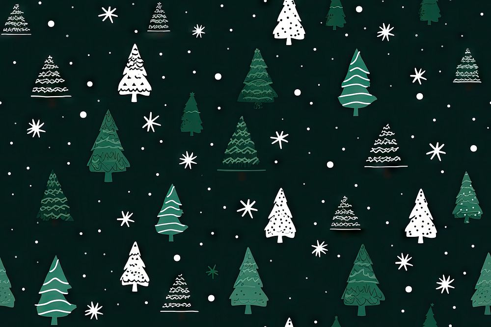 Christmas misletoe pattern green line backgrounds. AI generated Image by rawpixel.
