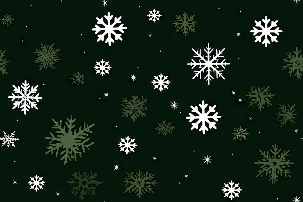 Snowflakes pattern christmas green white. AI generated Image by rawpixel.