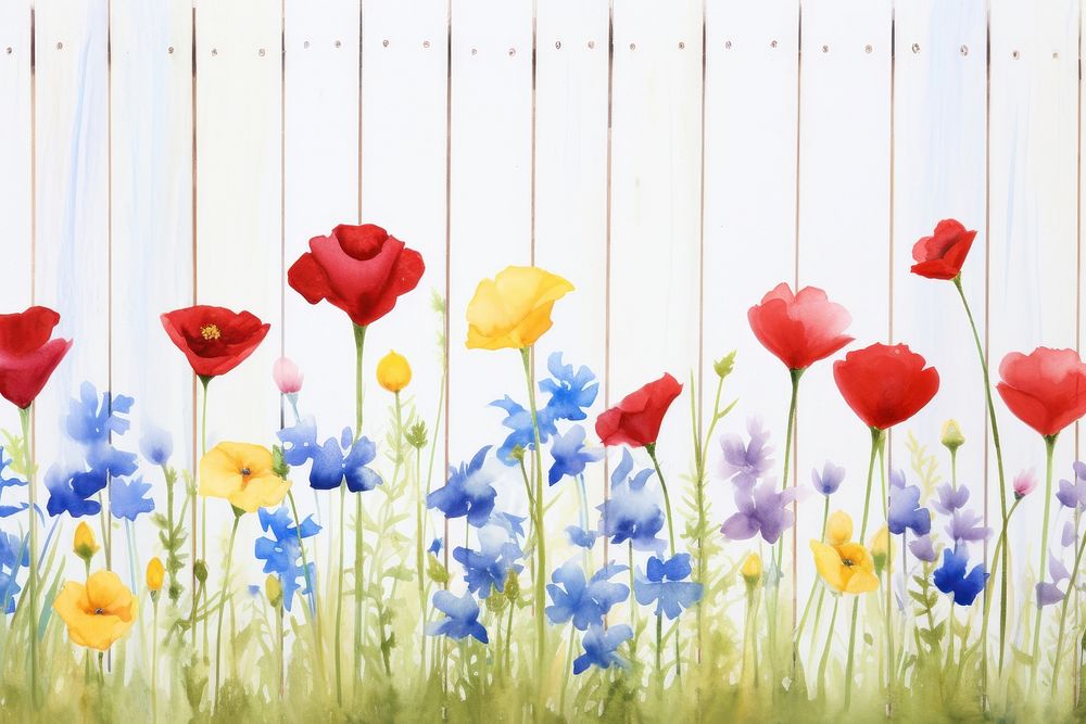 Flower fence backgrounds outdoors. AI generated Image by rawpixel.